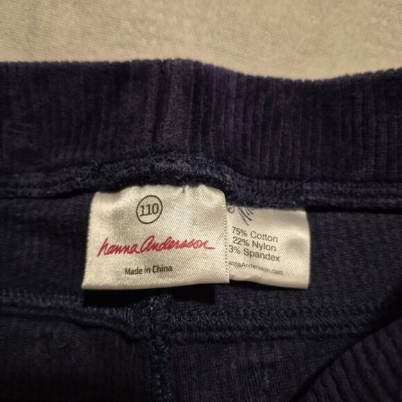 Hanna Andersson girls size 110 or 5 blue ribbed pull on pants, VGUC - Picture 3 of 6